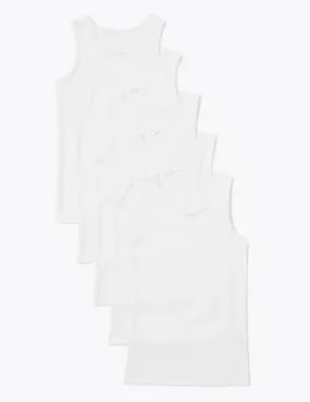 5 Pack Pure Cotton Vests