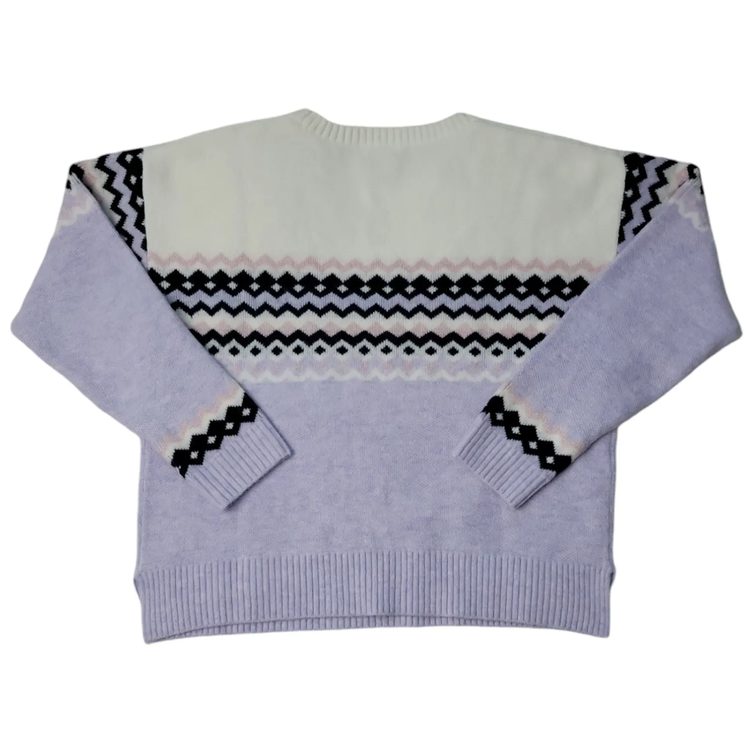 525 Women's Super Soft Crewneck Pullover Lurex Fairisle Sweater