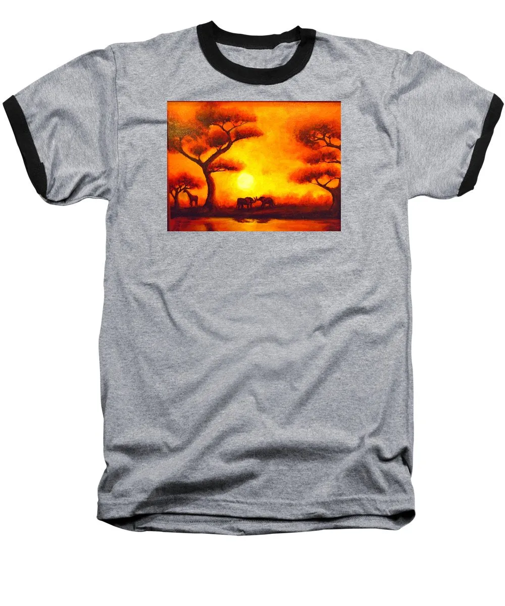 African Sunset  - Baseball T-Shirt