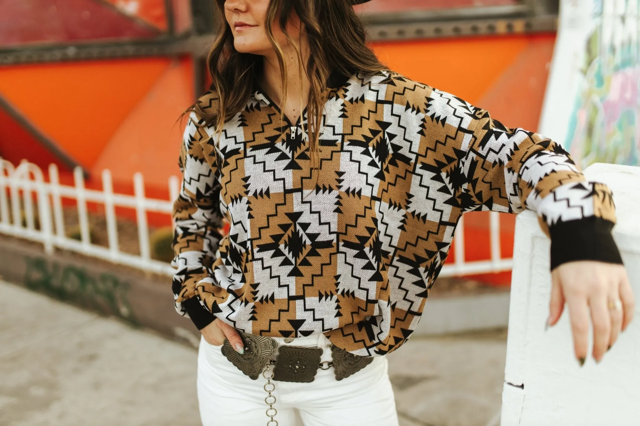 Aztec Mirage Half Zip Sweater