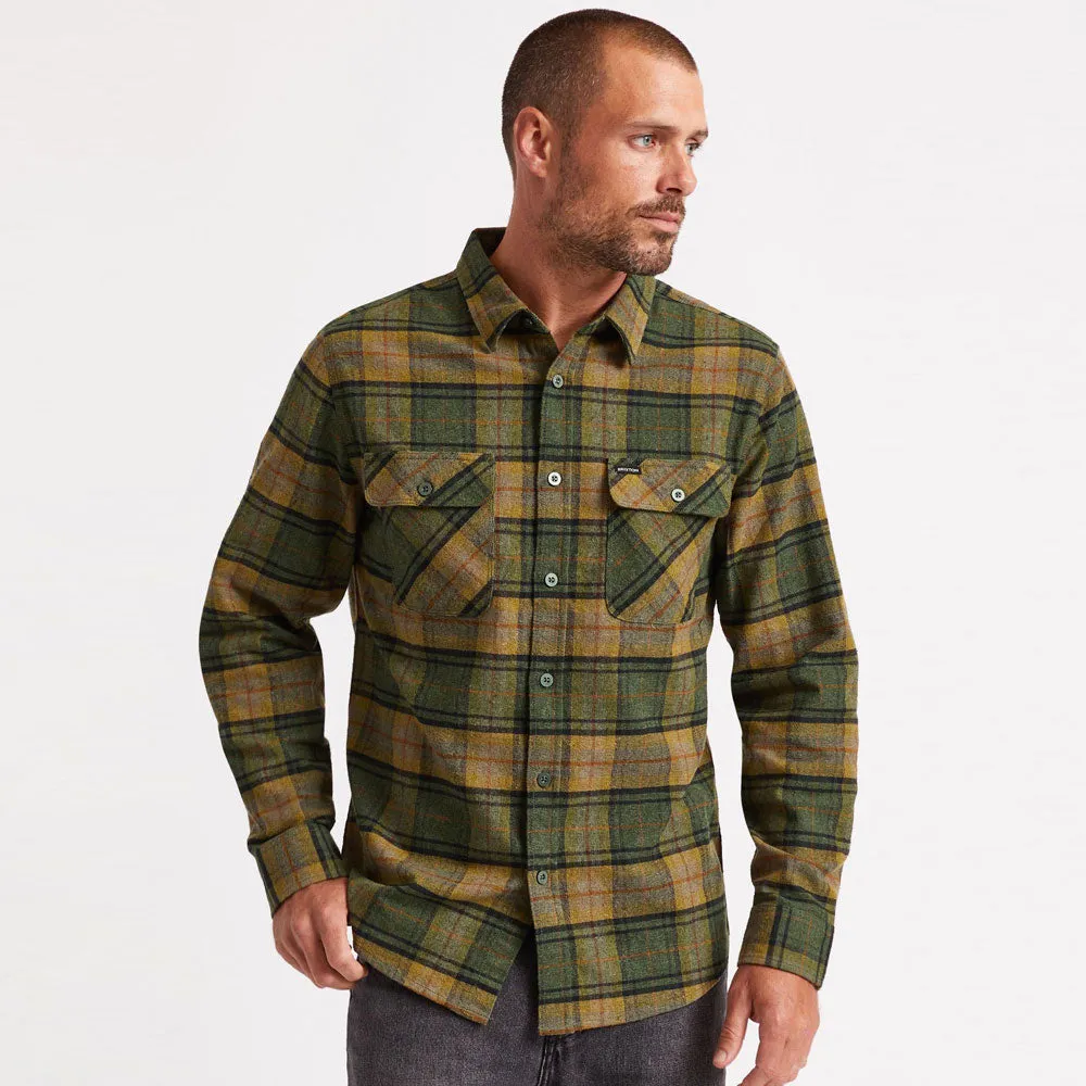 Brixton Bowery Flannel Long Sleeve Shirt Evergreen