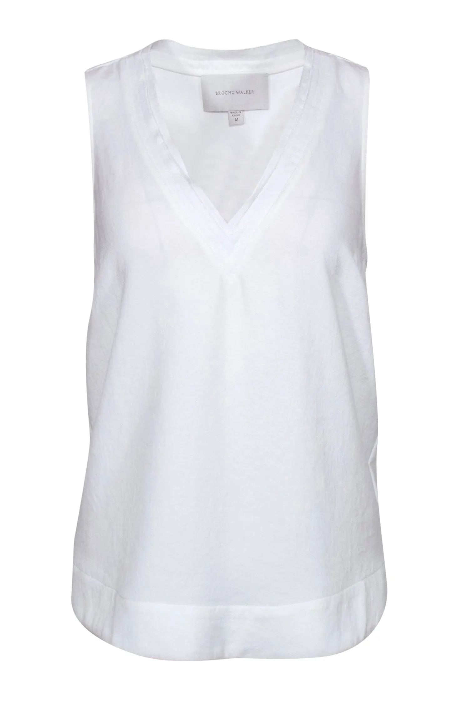 Brochu Walker - White V-Neck Fitted Tank Sz M