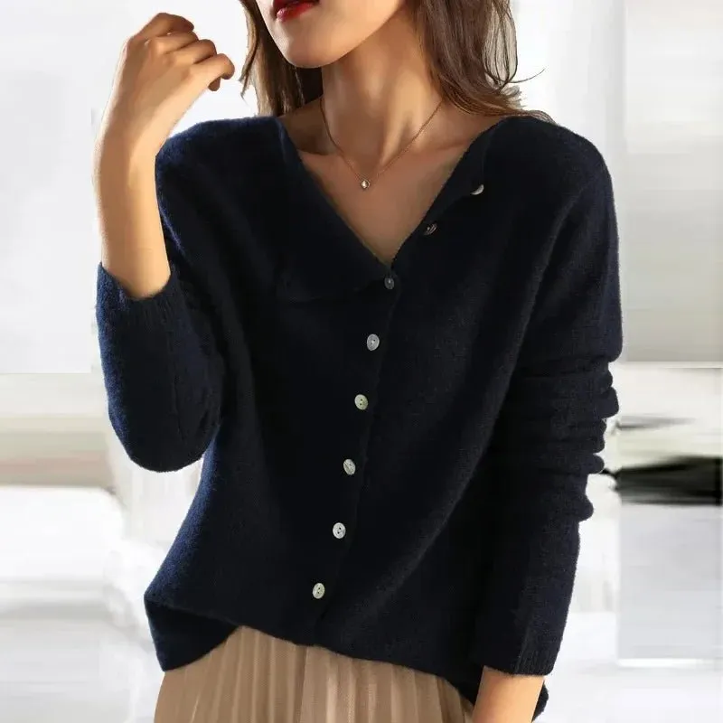 Button-Up Wool Cardigan