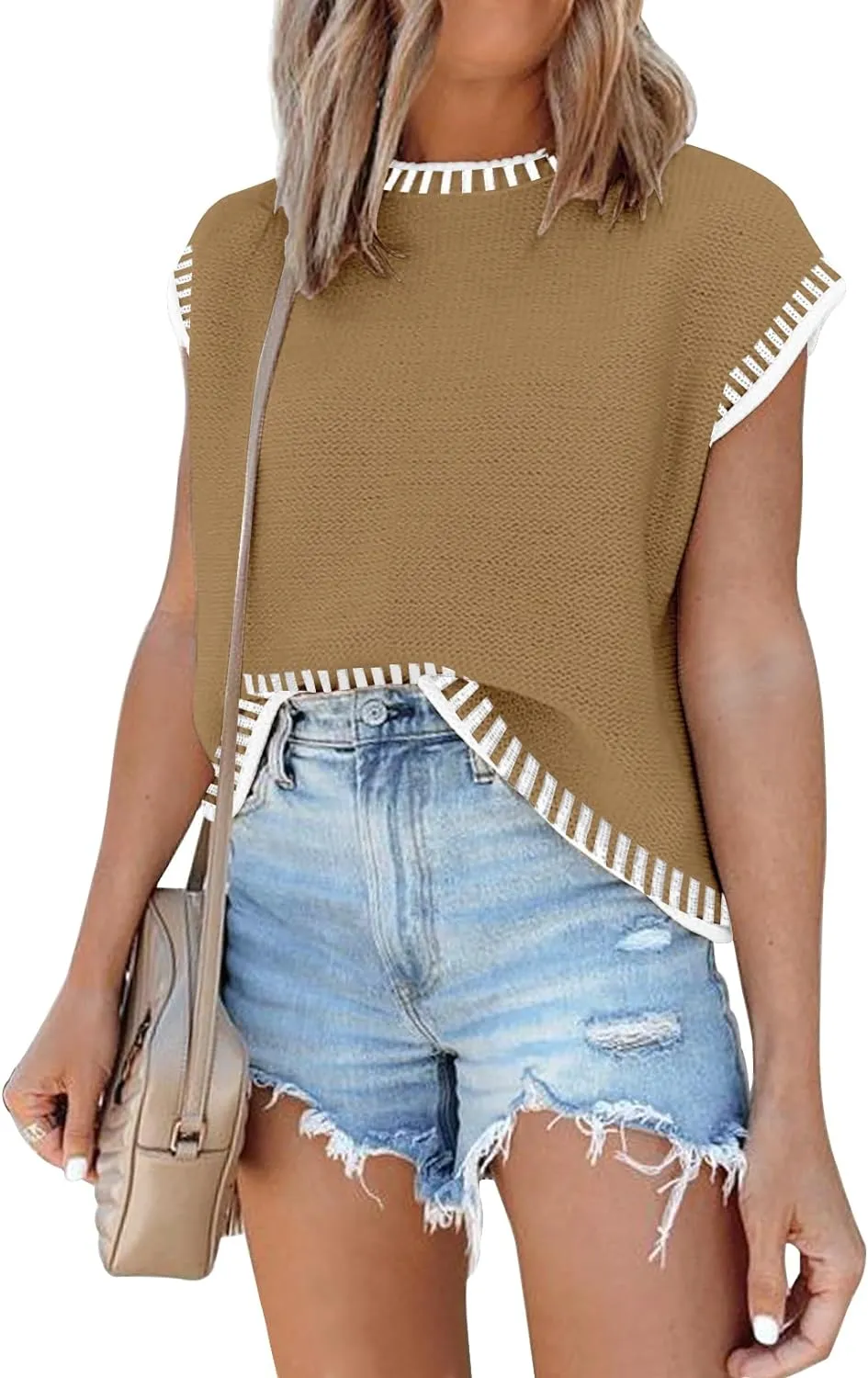 Cap Sleeve Knit Sweater