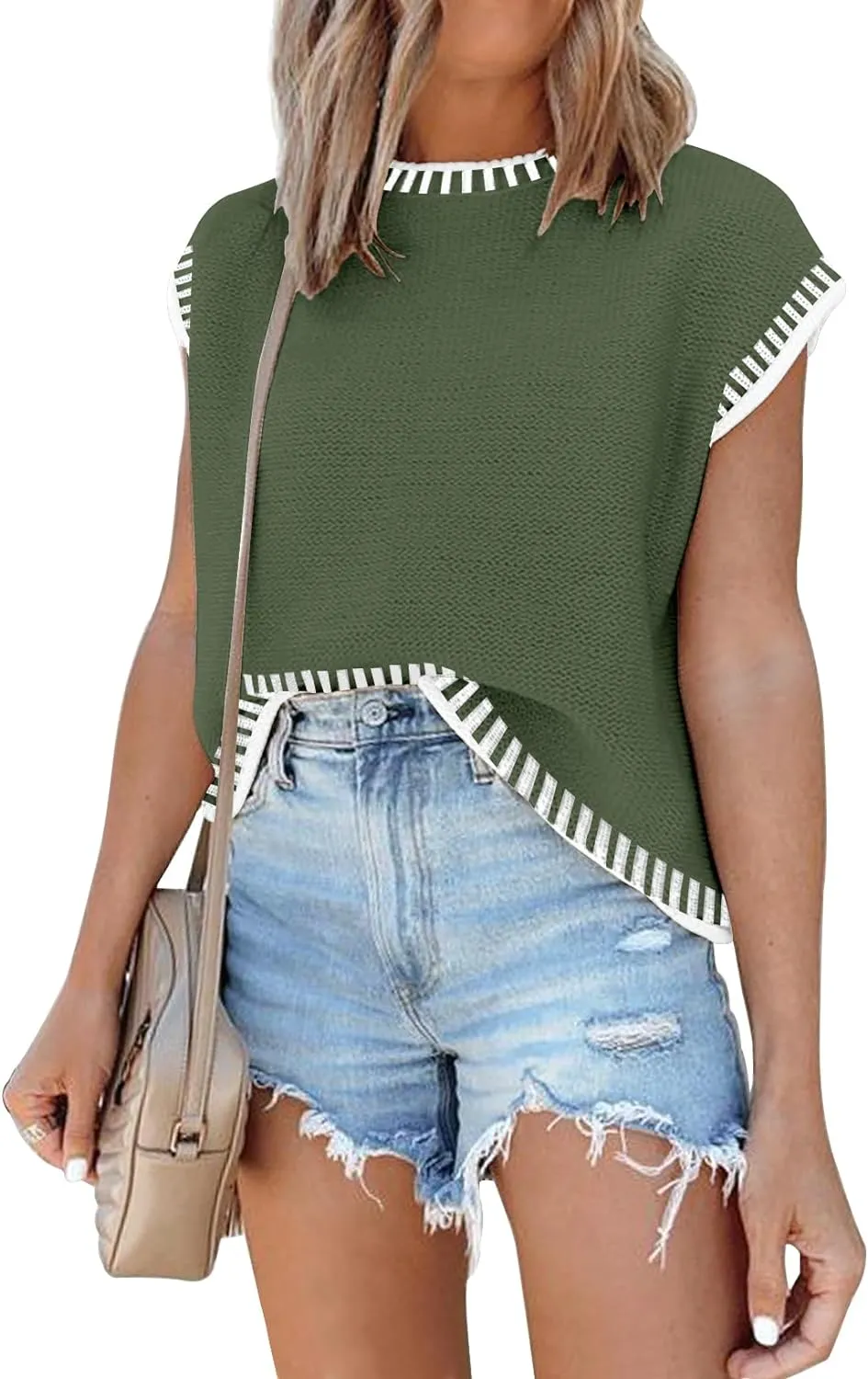 Cap Sleeve Knit Sweater