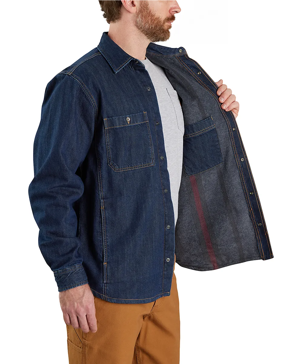 Carhartt Men's Denim Fleece Lined Shirt Jacket - Glacier