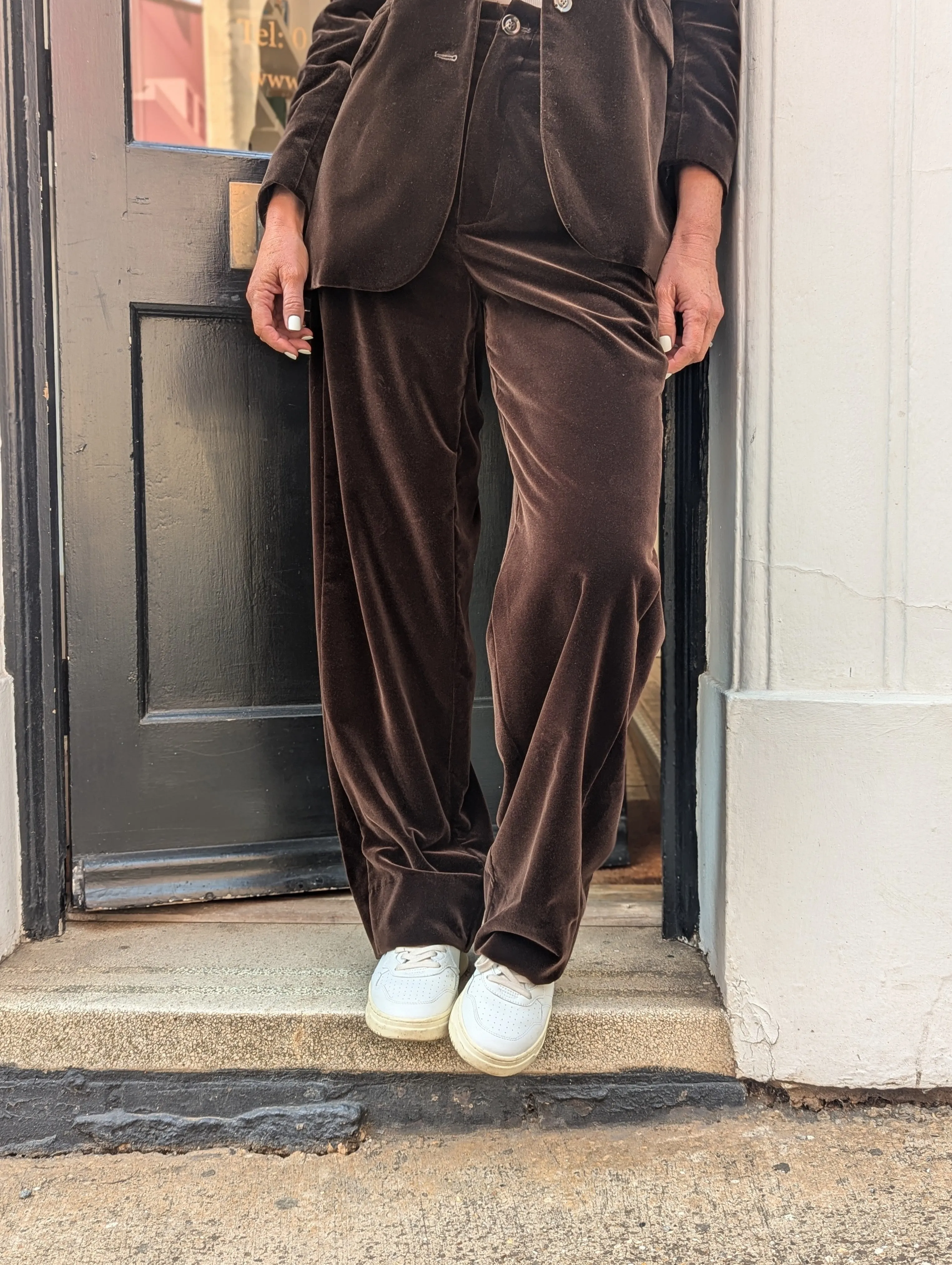 Celestin Marron Velvet Trousers