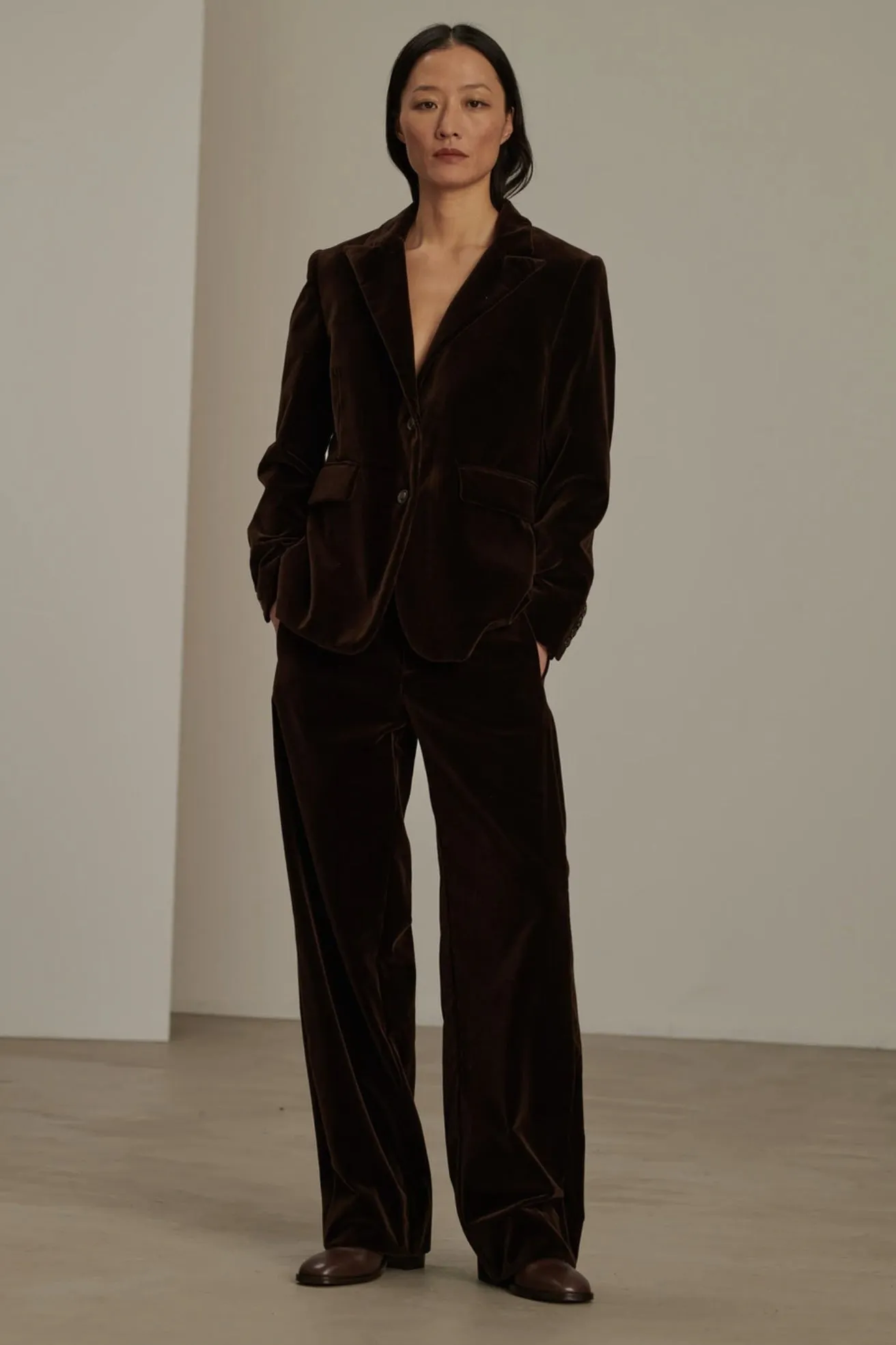 Celestin Marron Velvet Trousers