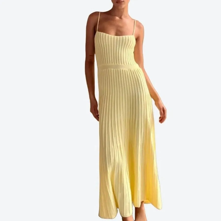 Chic Pleated Strappy Maxi Dresses