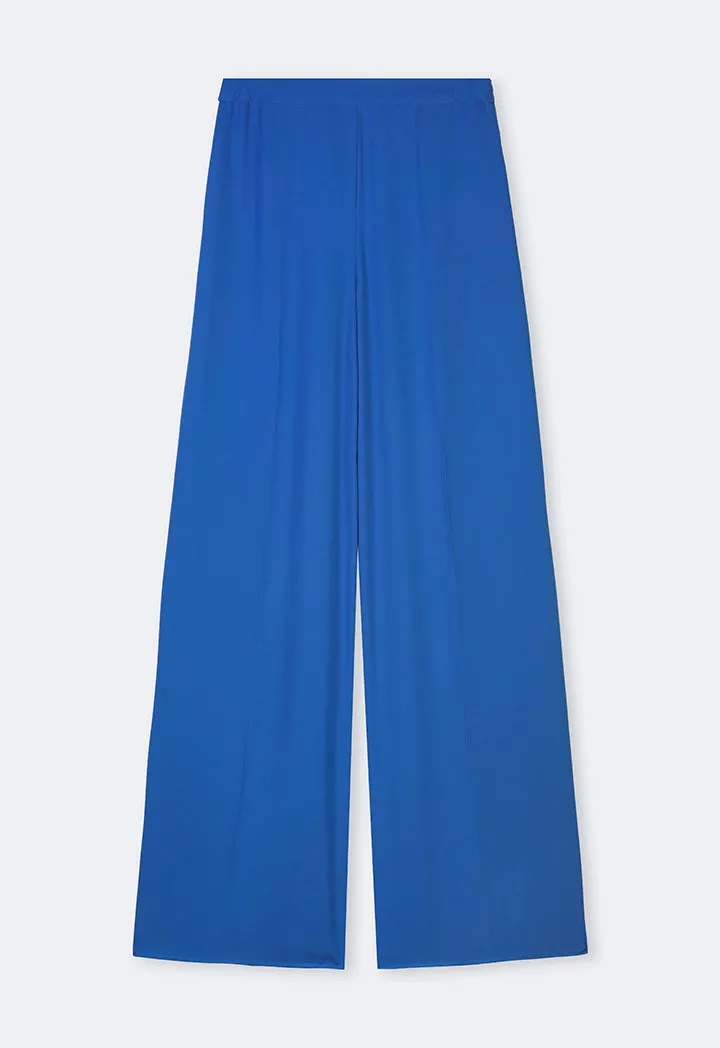 Choice High-Waist Straight-Cut Basic Trousers Blue