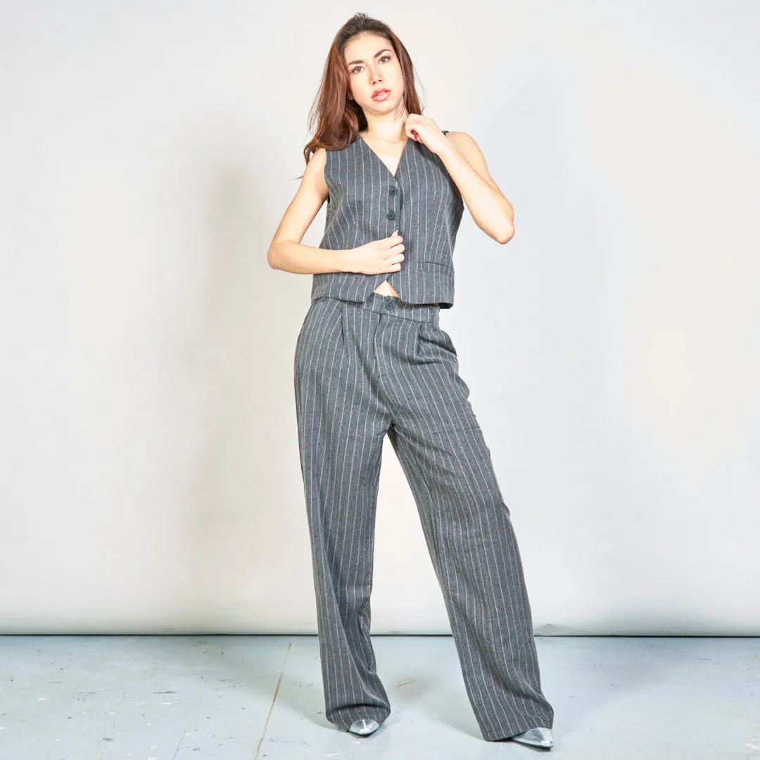 Classic vest and wide-leg pants set wholesale