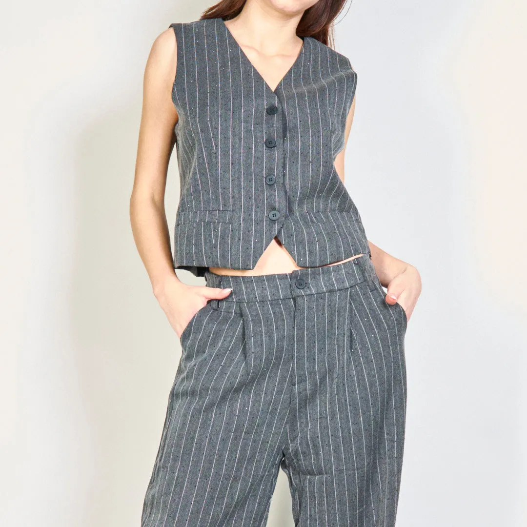 Classic vest and wide-leg pants set wholesale