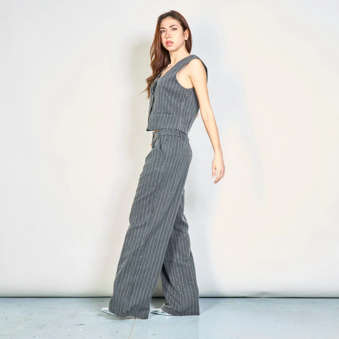 Classic vest and wide-leg pants set wholesale