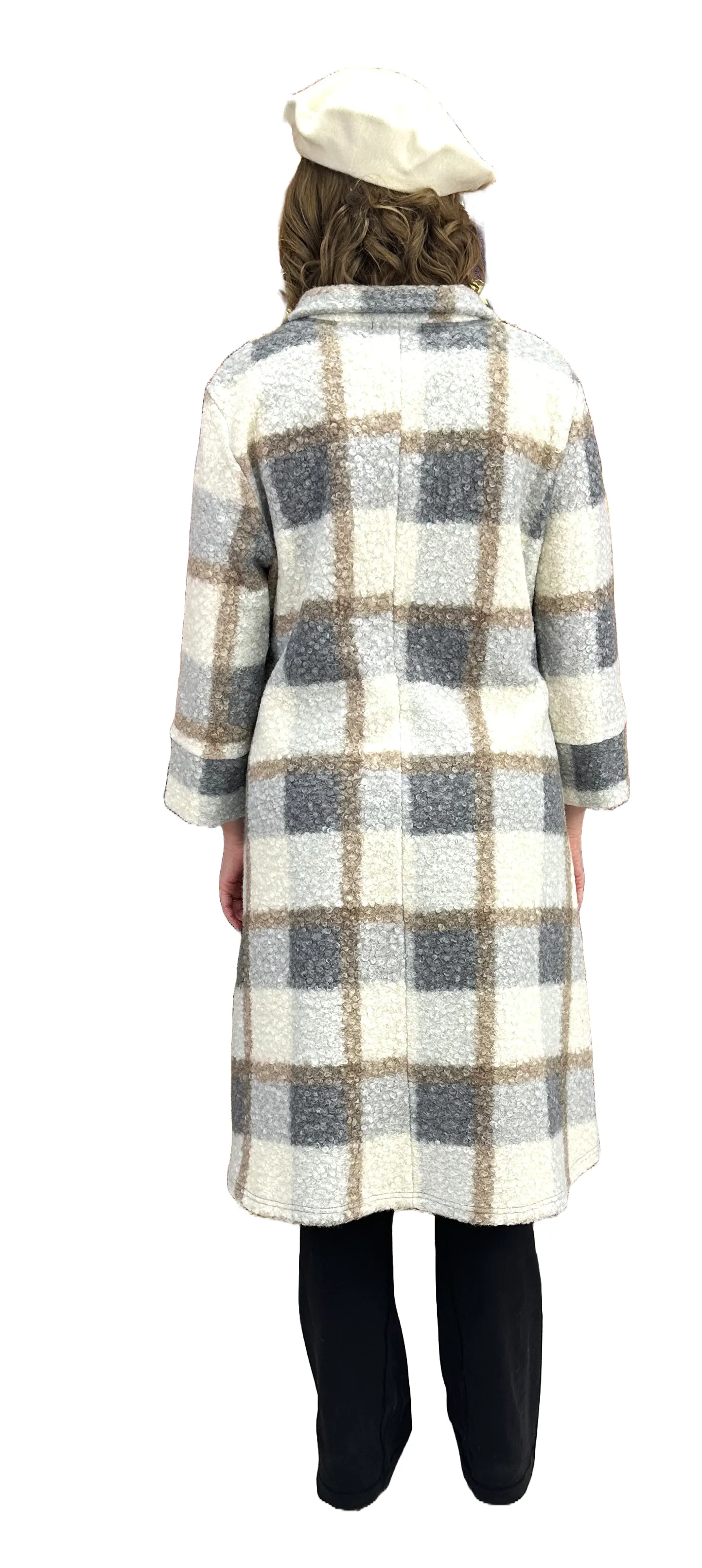 Classy and Fabulous Plaid Long Coat