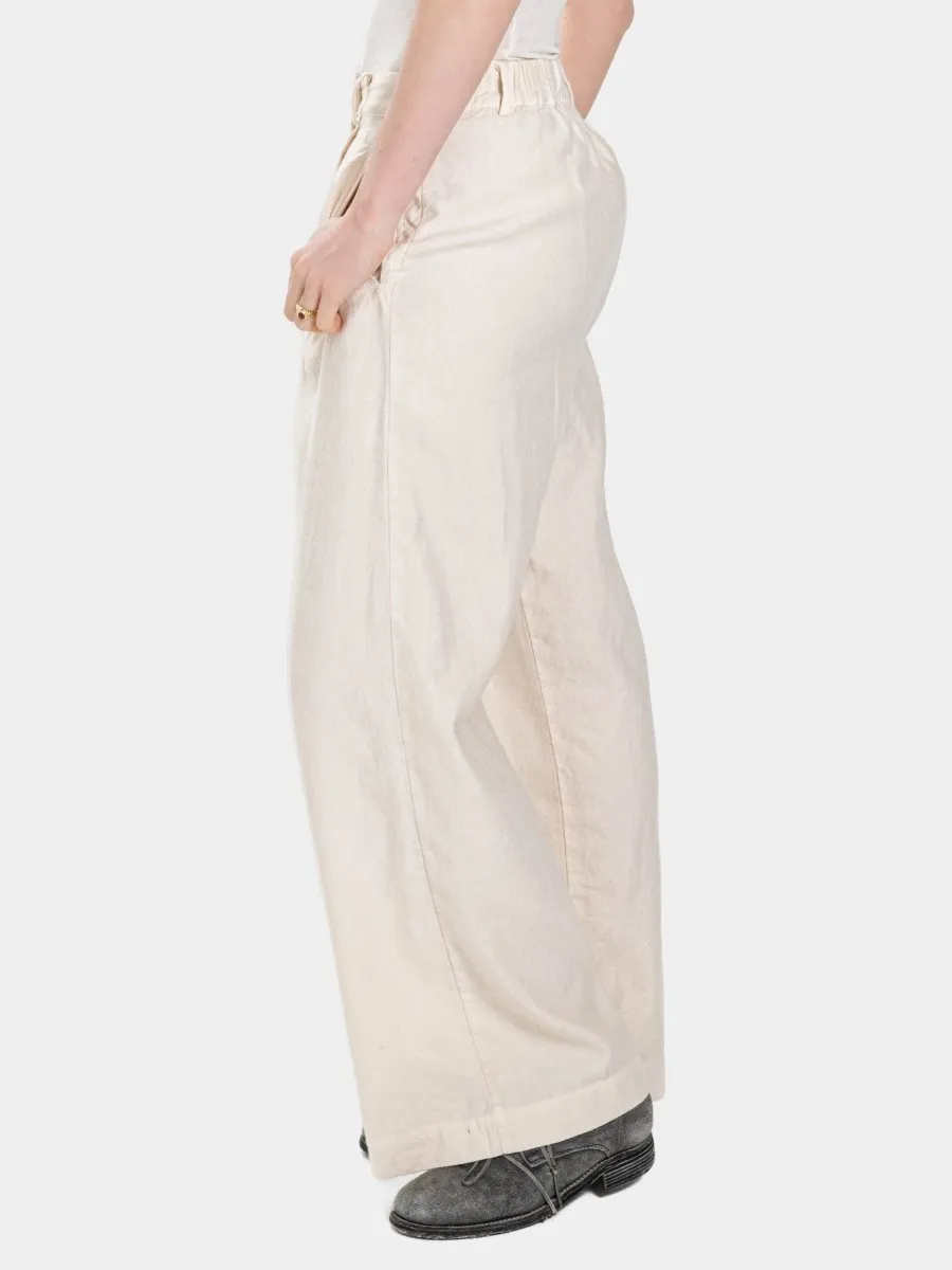 Cotton-Linen Palazzo Trousers