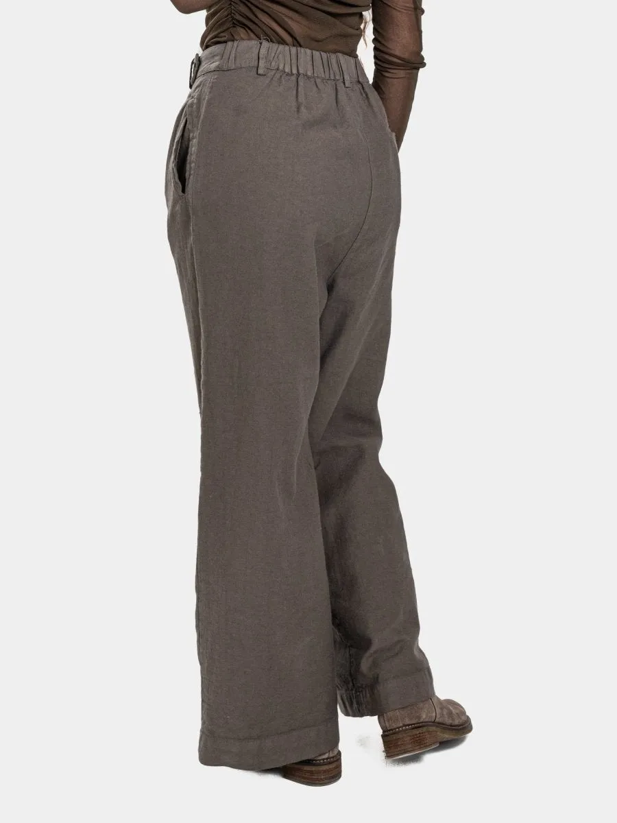 Cotton-Linen Palazzo Trousers