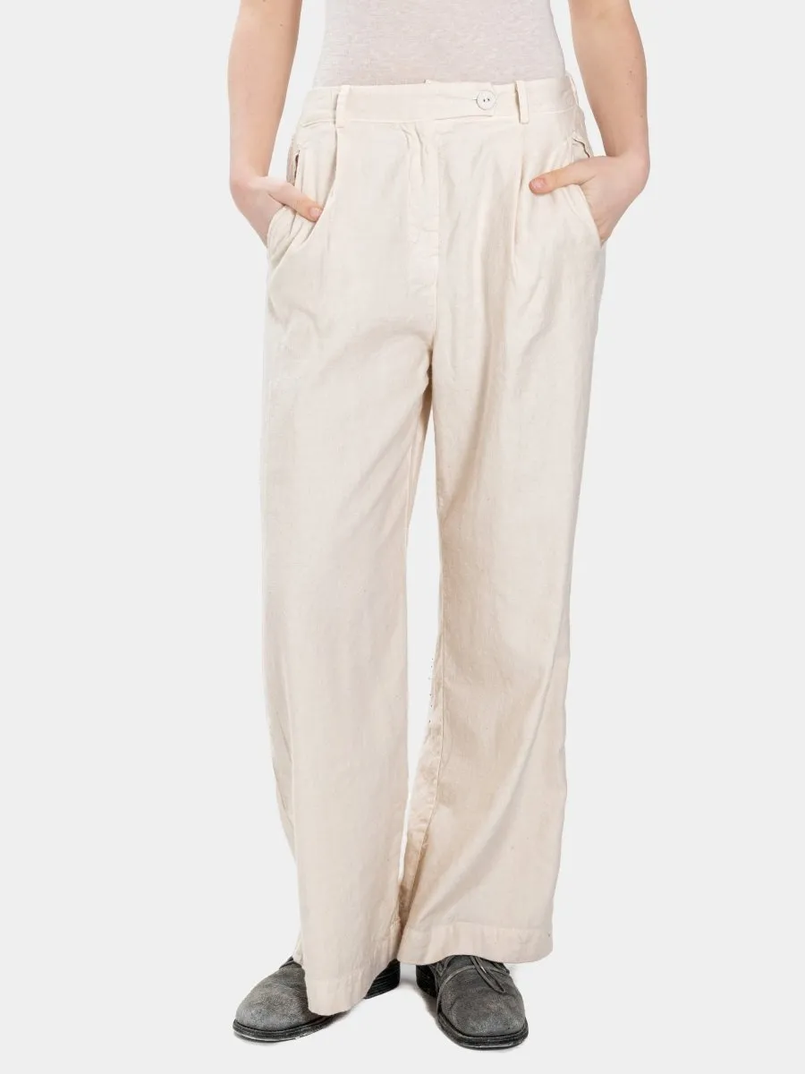 Cotton-Linen Palazzo Trousers