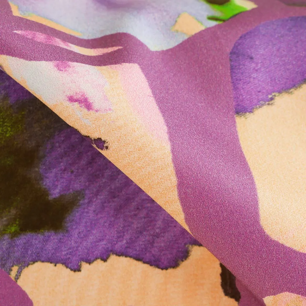 Cotton Satin - Purple Resonate Neon Woven Fabric by Nerida Hansen Sample