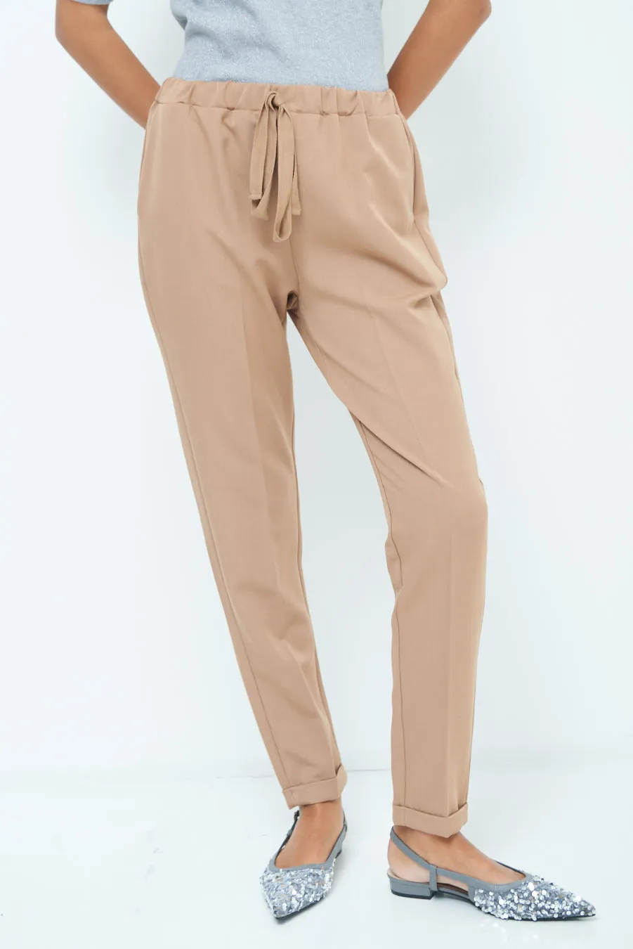 Drawstring tapered pants wholesale