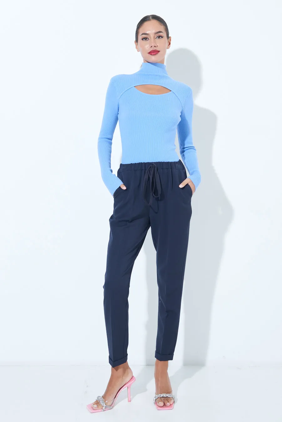 Drawstring tapered pants wholesale