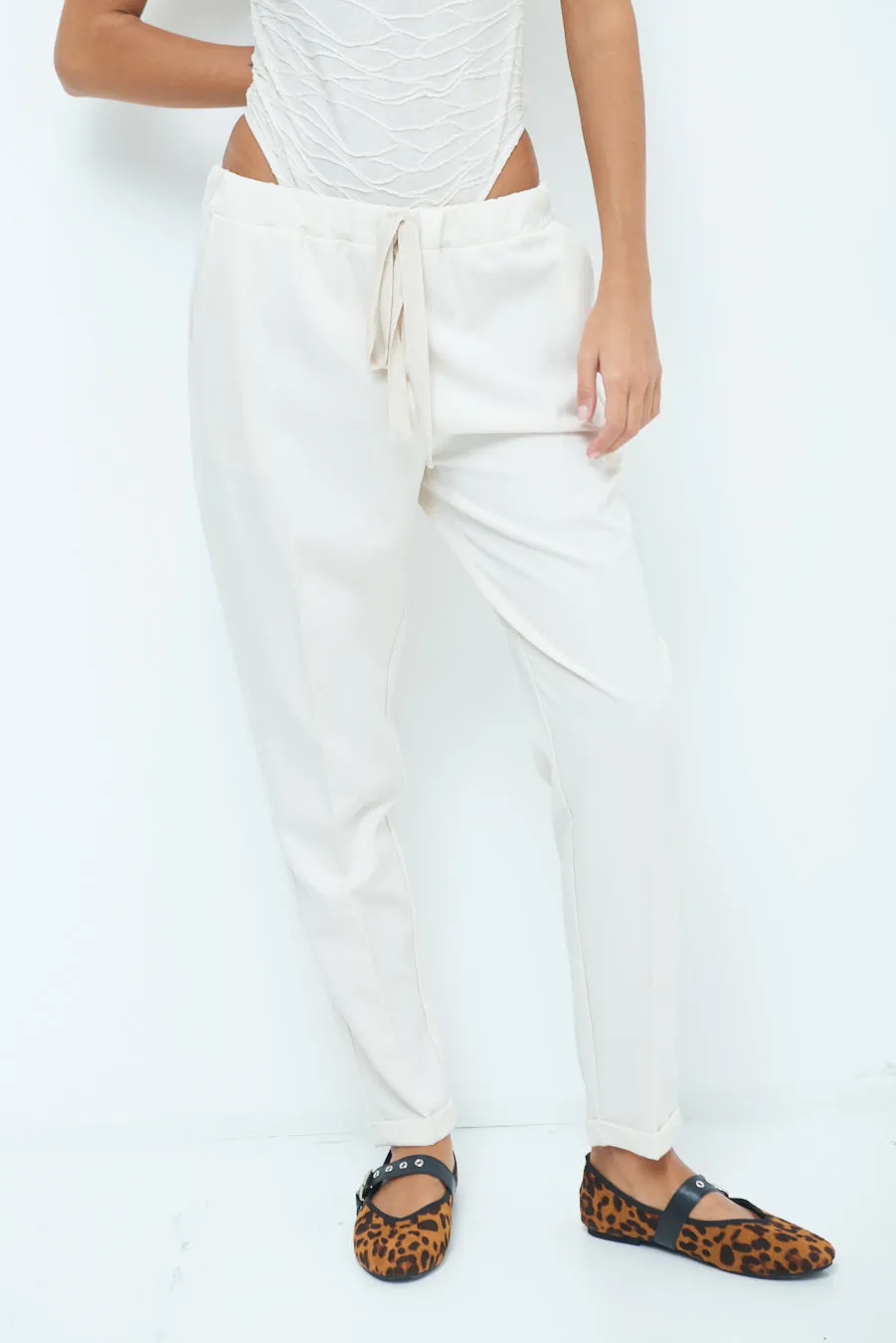 Drawstring tapered pants wholesale