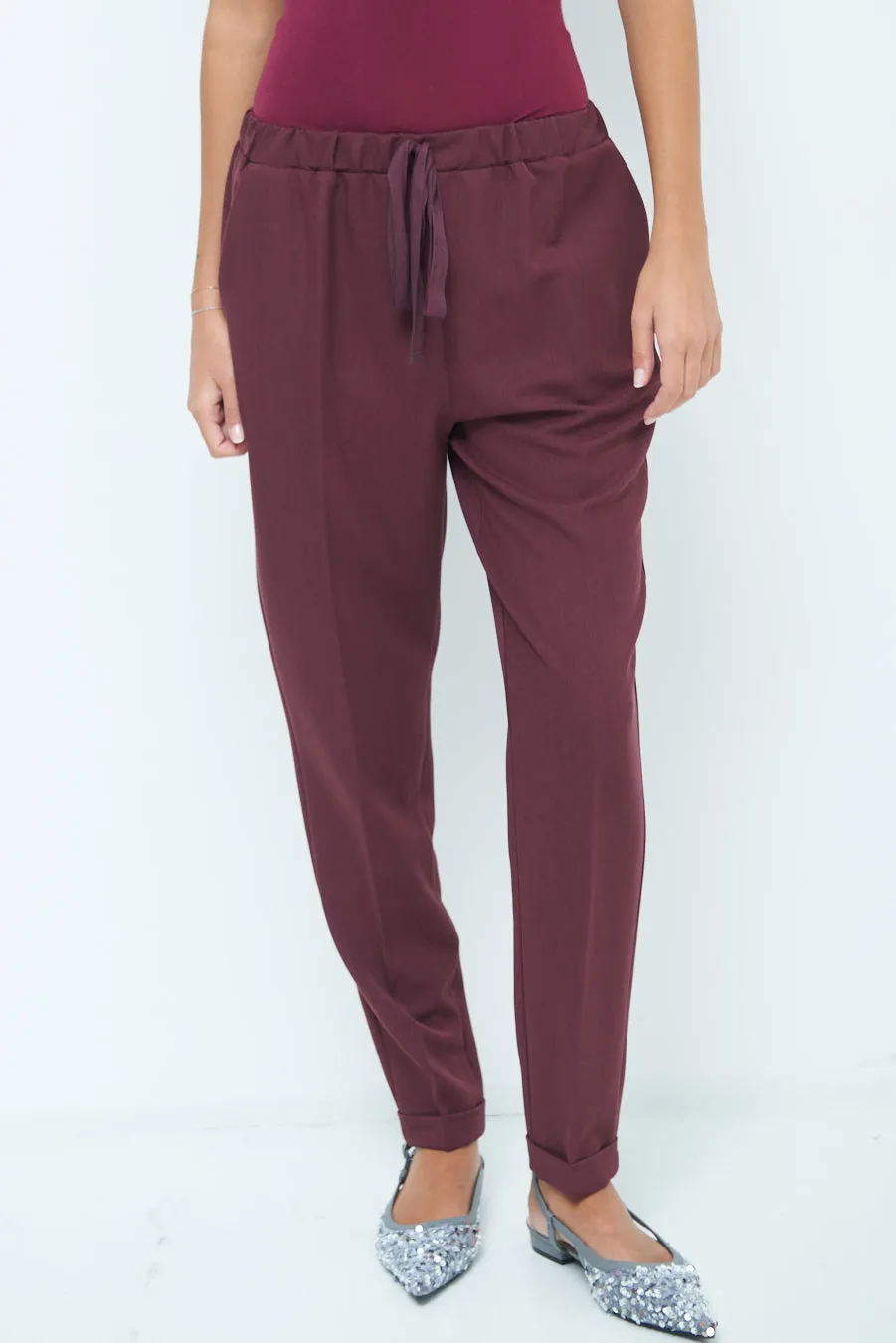 Drawstring tapered pants wholesale