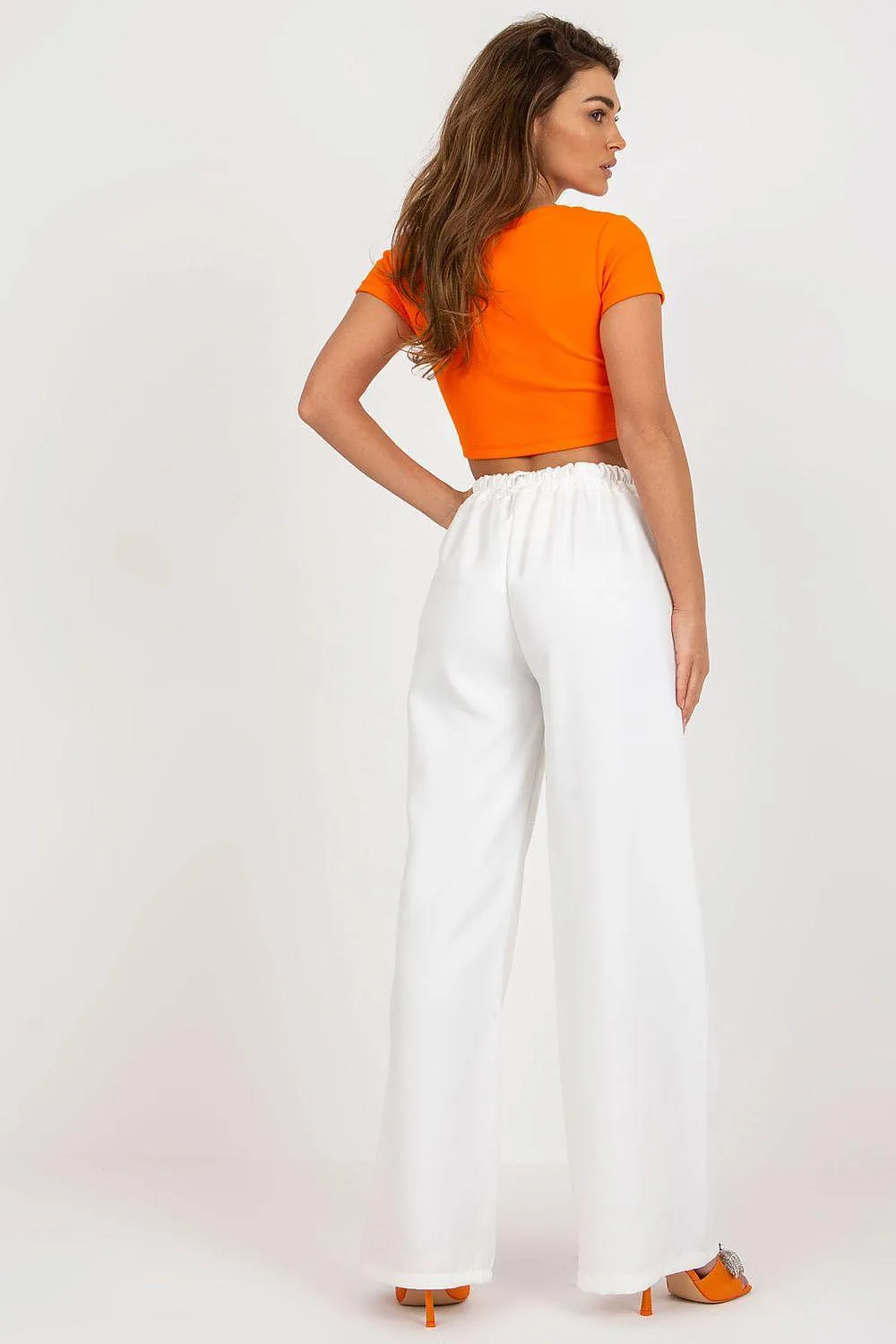 Elegant High-Waisted Pleated Trousers by Italian Moda