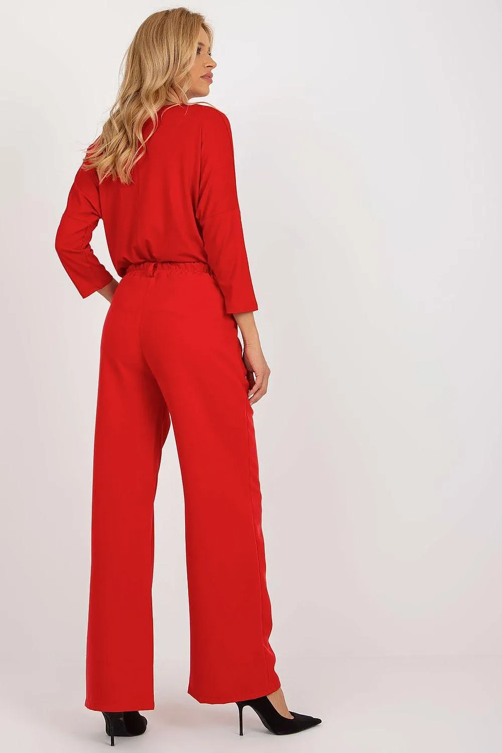 Elegant High-Waisted Pleated Trousers by Italian Moda