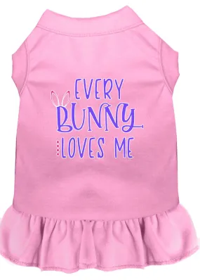 Every Bunny Loves Me Screen Print Dog Dress Light Pink Lg (14)