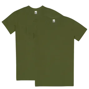 Have It Tall Classic Cotton T Shirt, OD Green 2 Pack