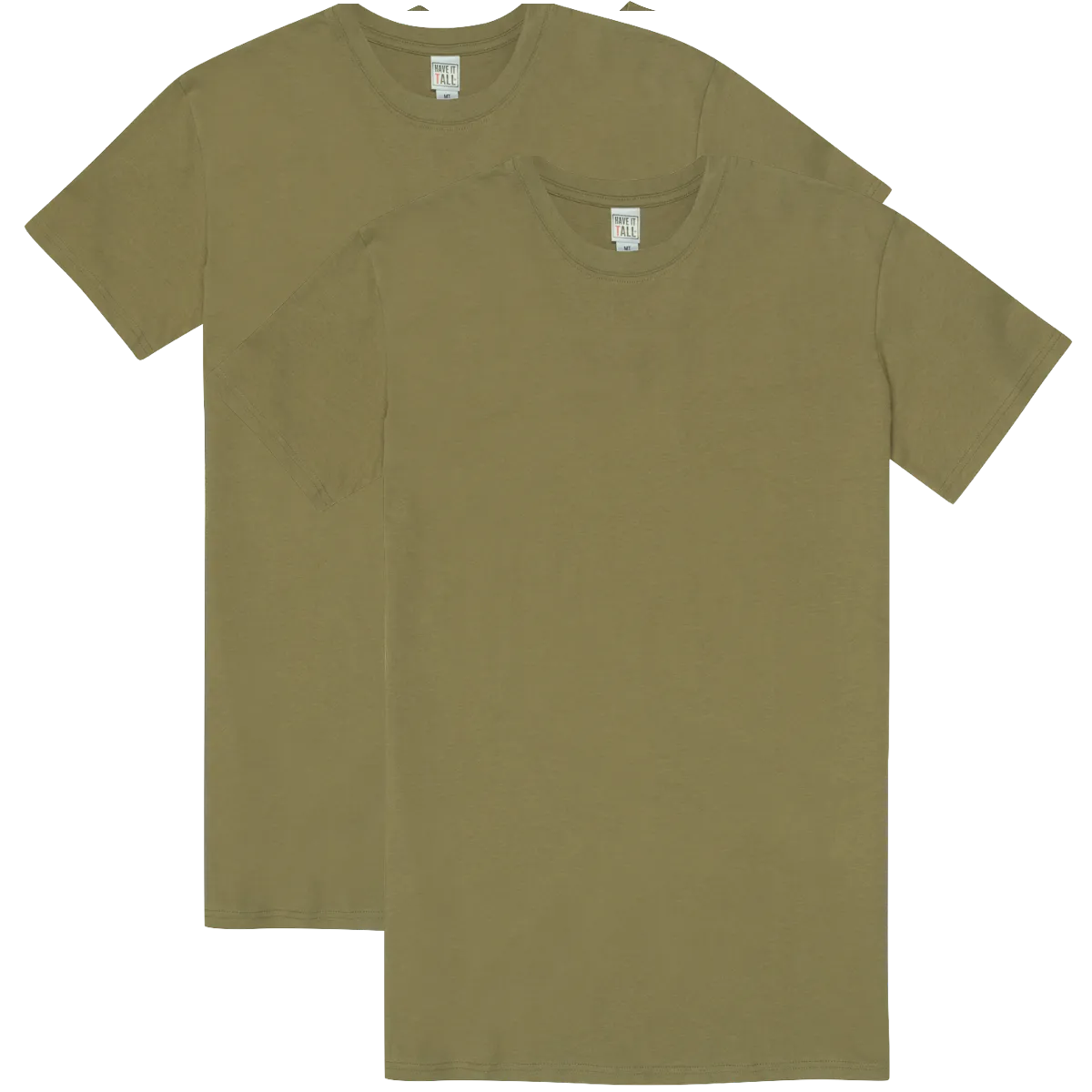 Have It Tall Classic Cotton T Shirt, Tan, 2 Pack