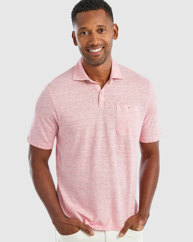 Johnnie O Mens Castaway Linen Blend Polo