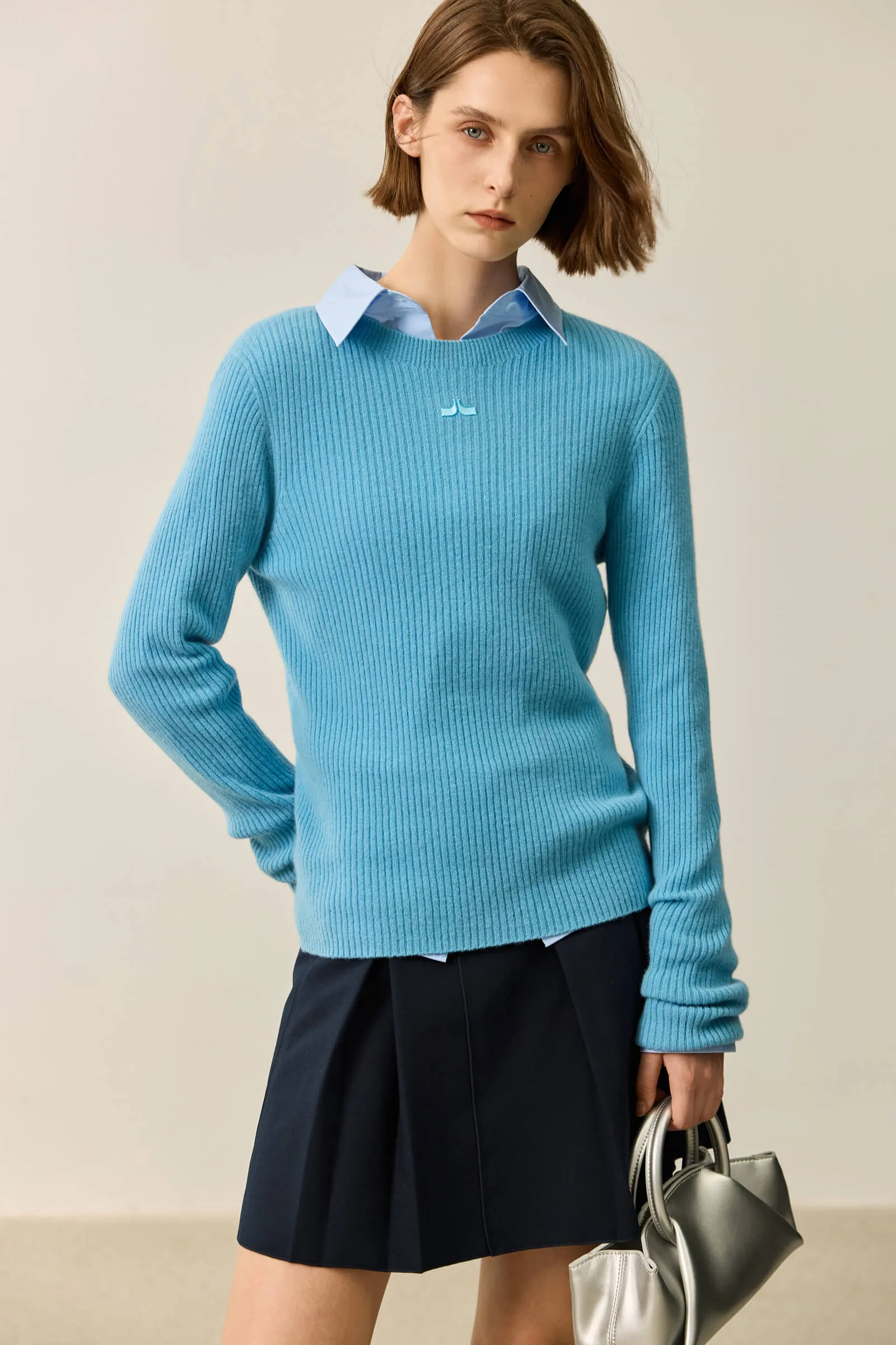 LILY Merino Lambswool Crewneck Versatile Sweater