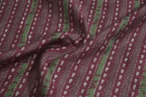 Multicolor Stripes Printed Muslin Viscose Blend Fabric