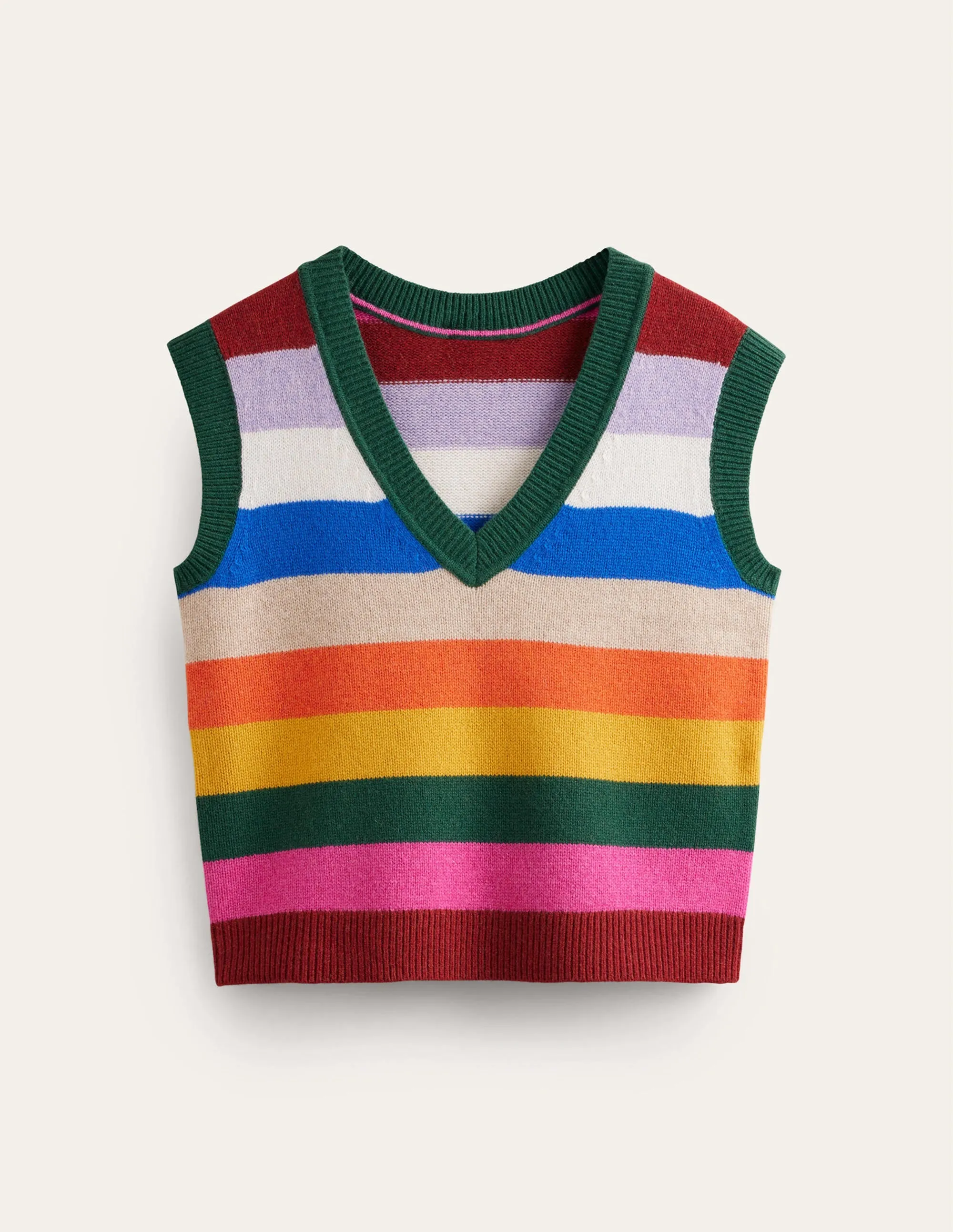 Olivia Merino Tank-Rainbow Multistripe