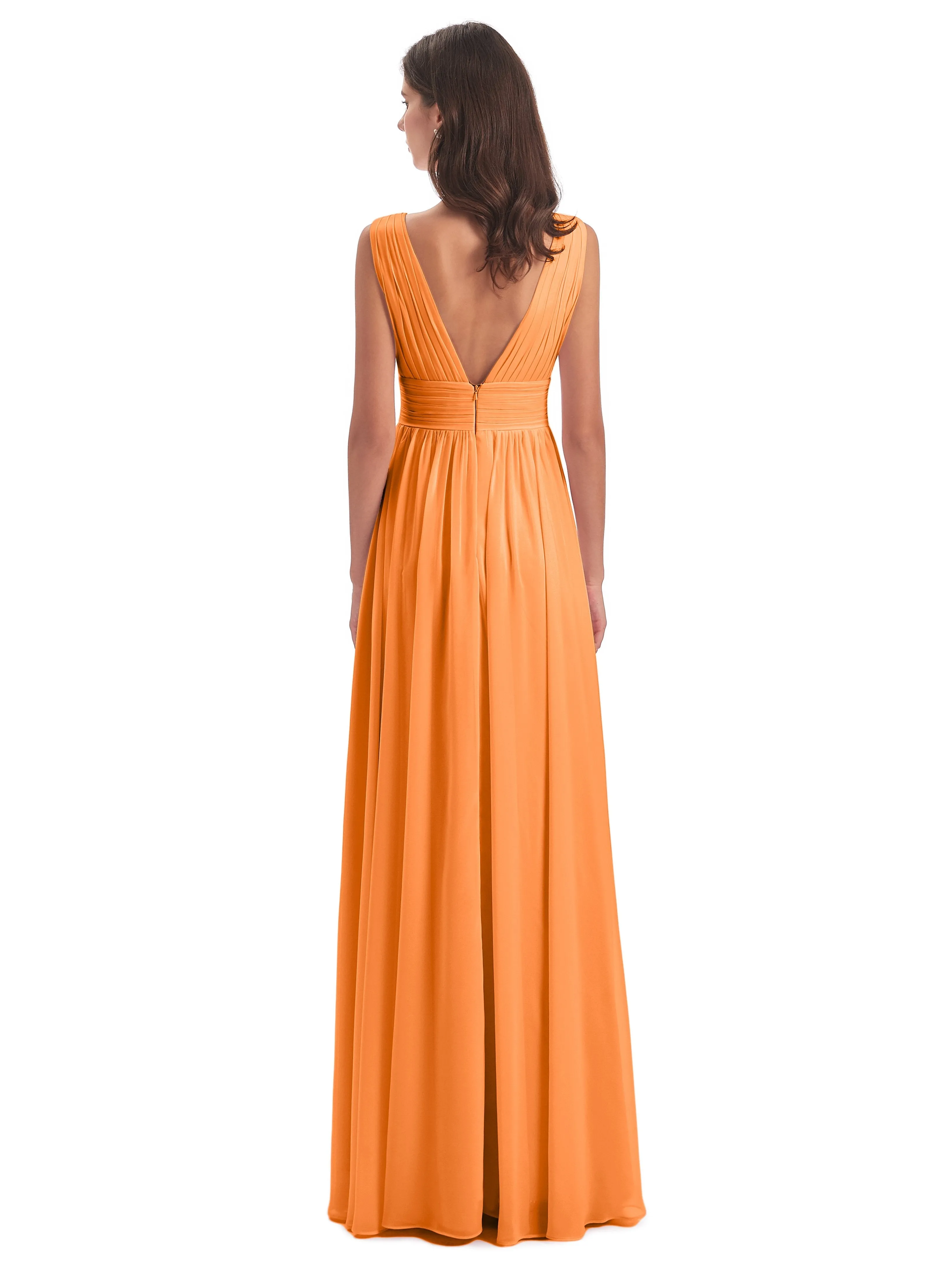 Orange Bridesmaid Dresses Uk Charming Chiffon V Neck Split Long Bridesmaid Dresses