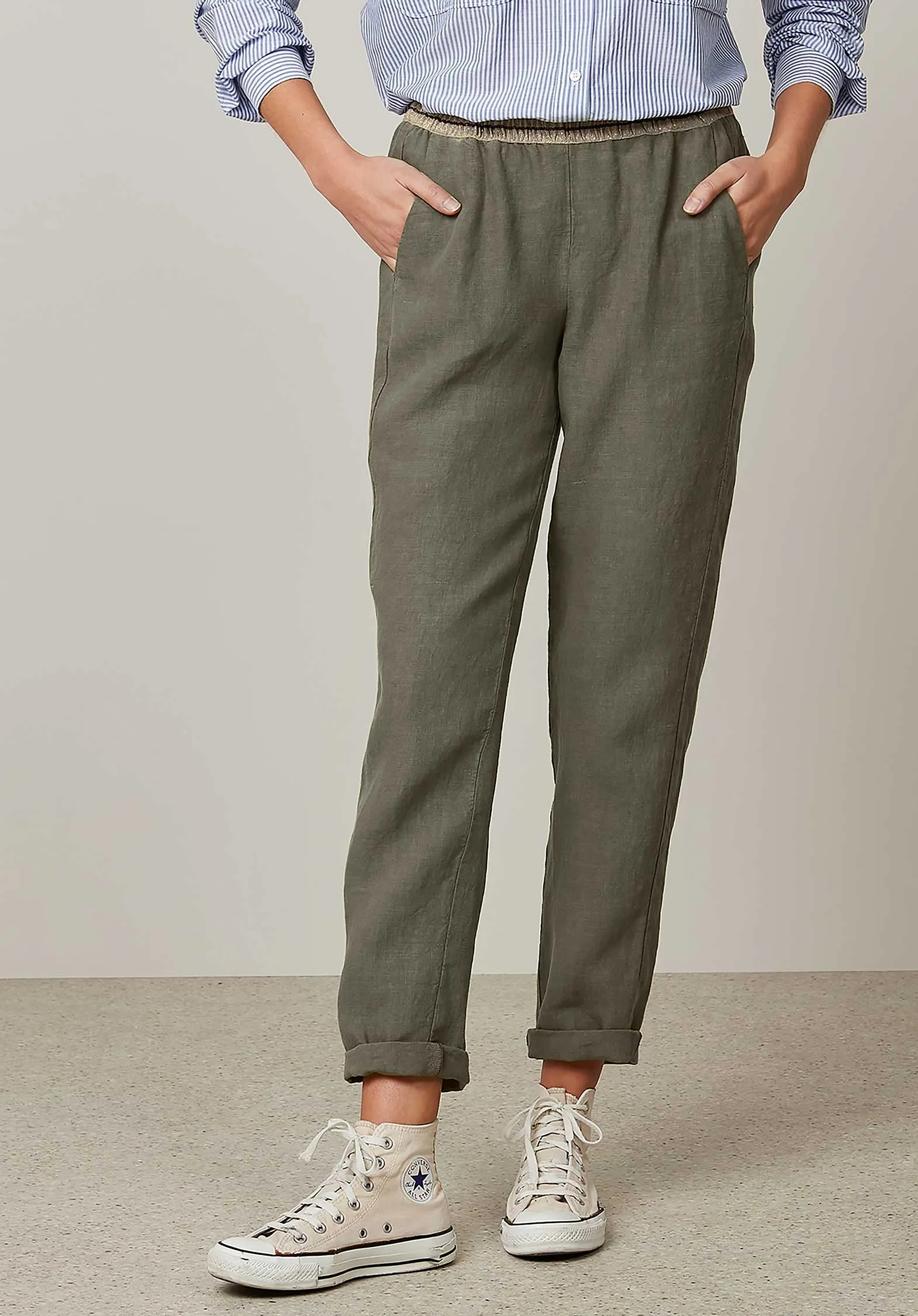 Pants Pirouette Linen 35-Army