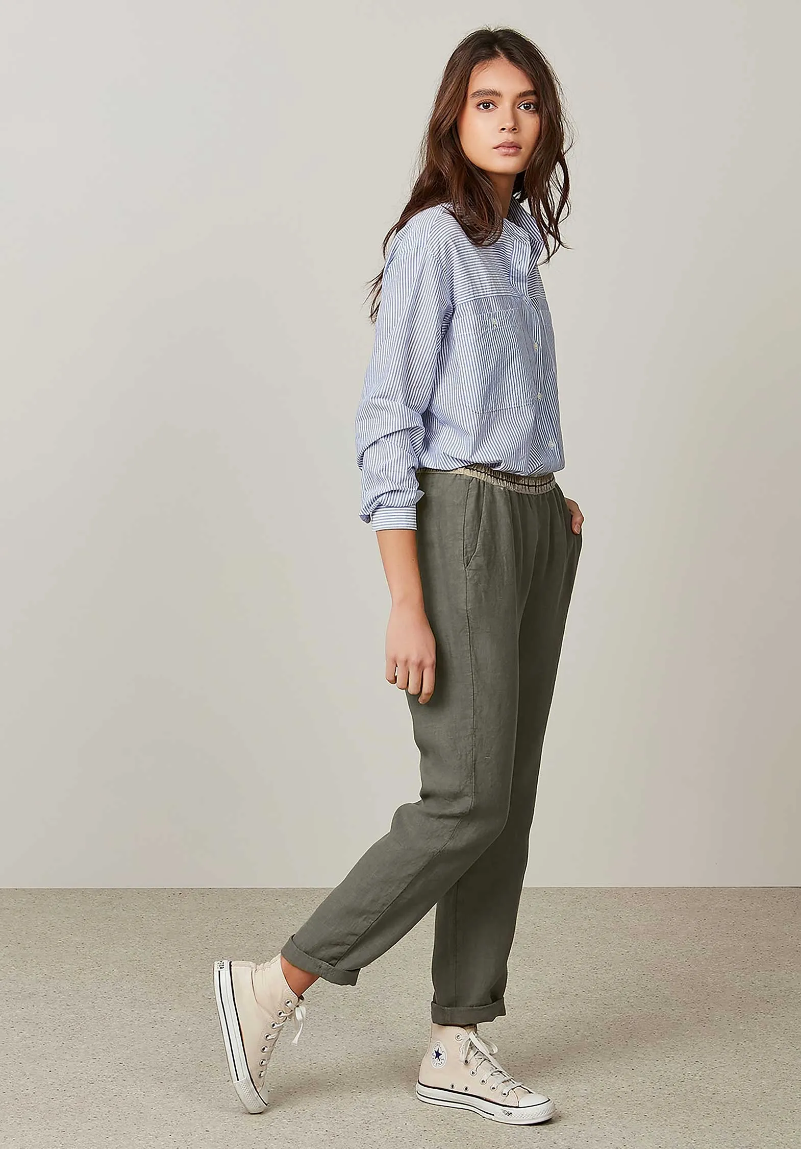 Pants Pirouette Linen 35-Army