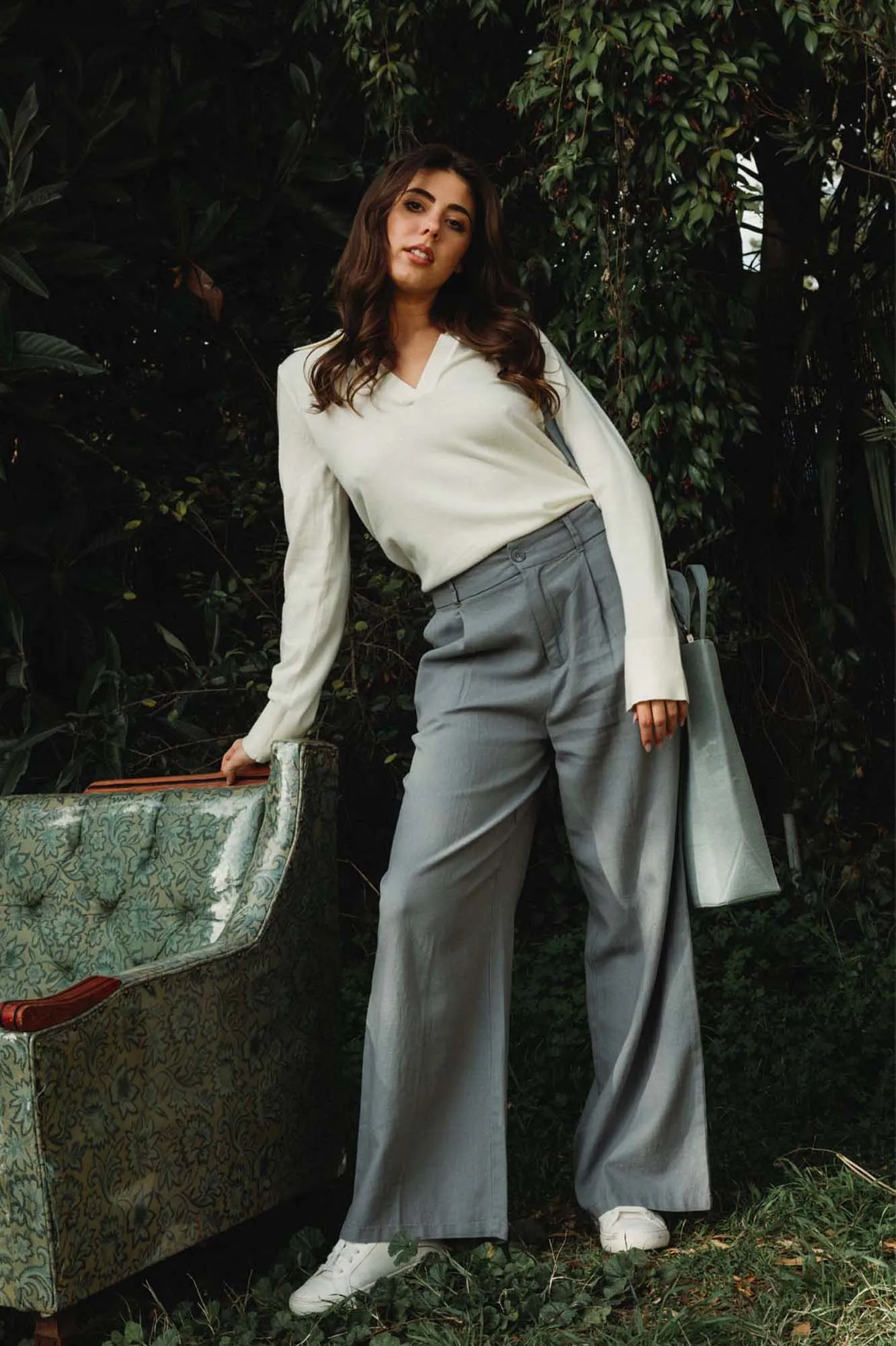 PLEATED WIDE LEG TROUSER - TROOPER