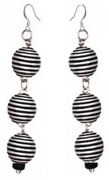 Pom Boho Chic Earrings (Stripes)