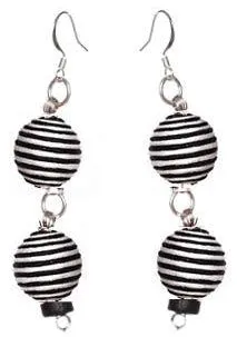 Pom Boho Chic Earrings (Stripes)