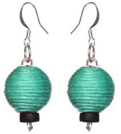 Pom Boho Chic Earrings (Teal Green)