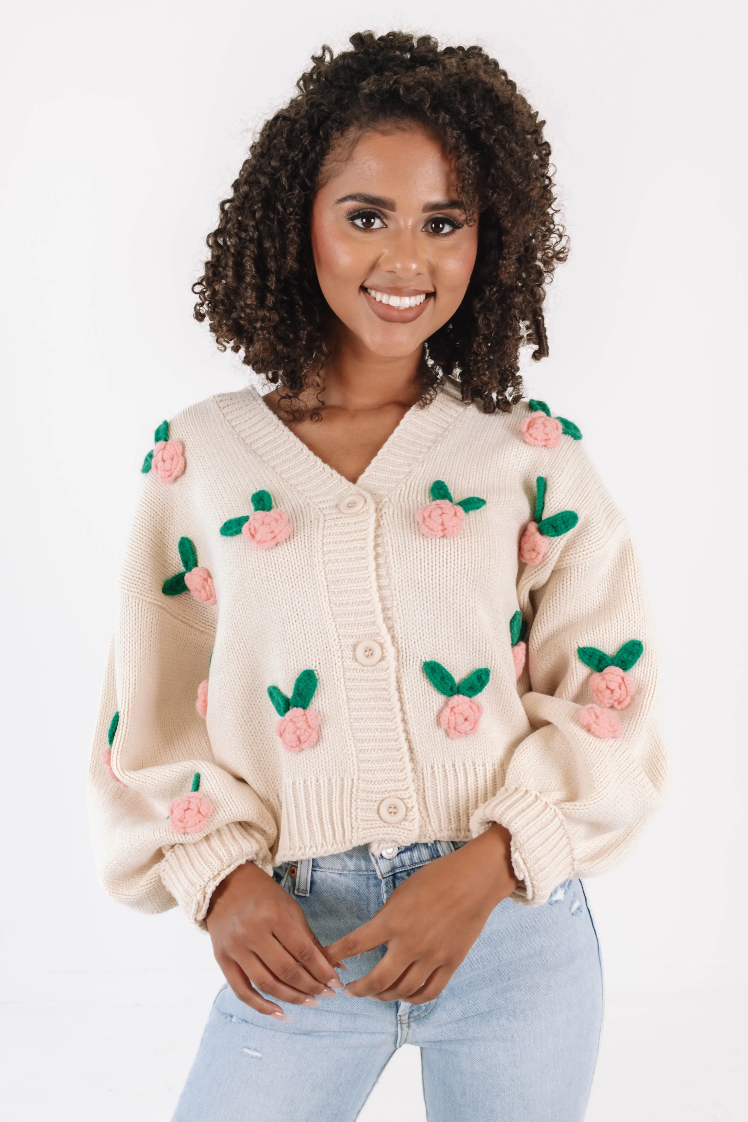 Roses And Romance Cardigan - Cream