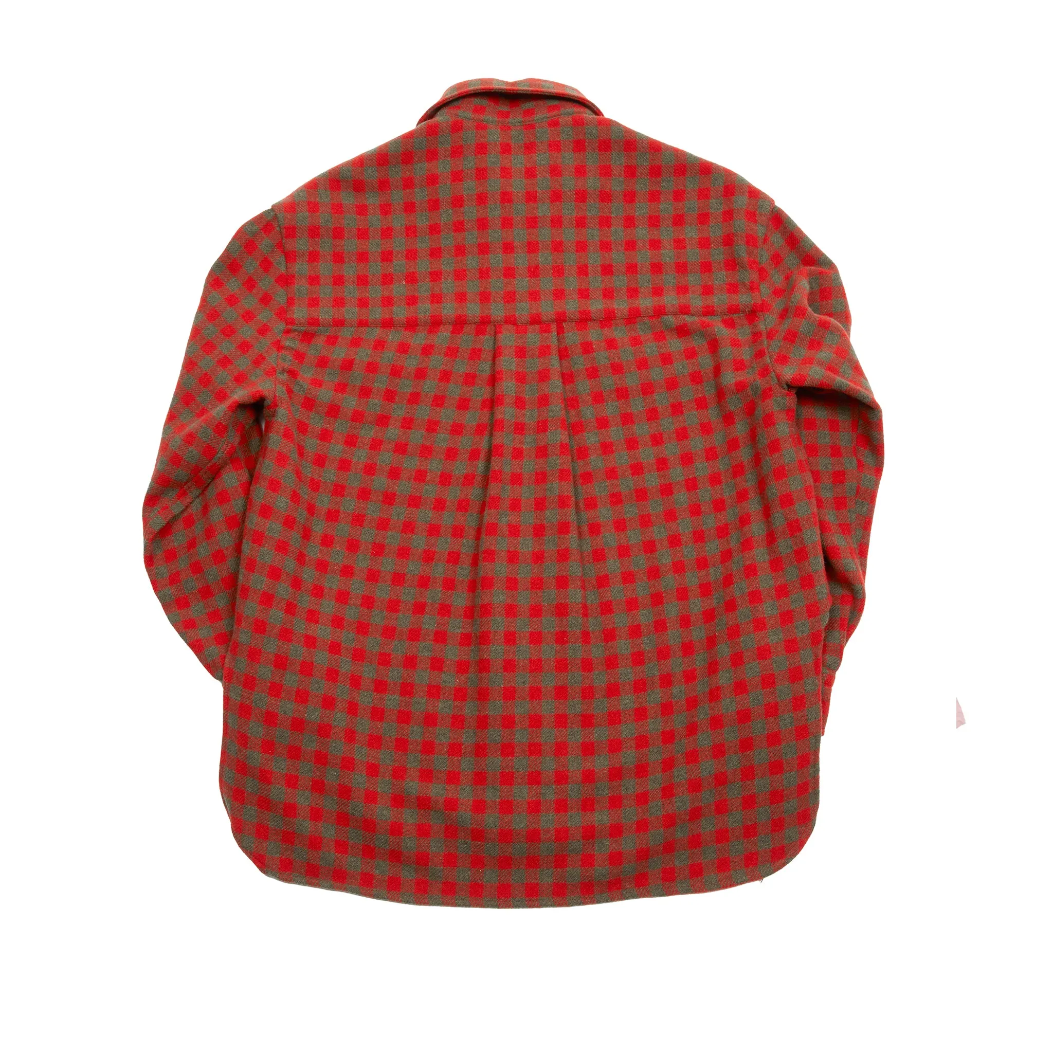 Salvatore Piccolo Women's Giulia Wool Shirt in Red / Khaki Check