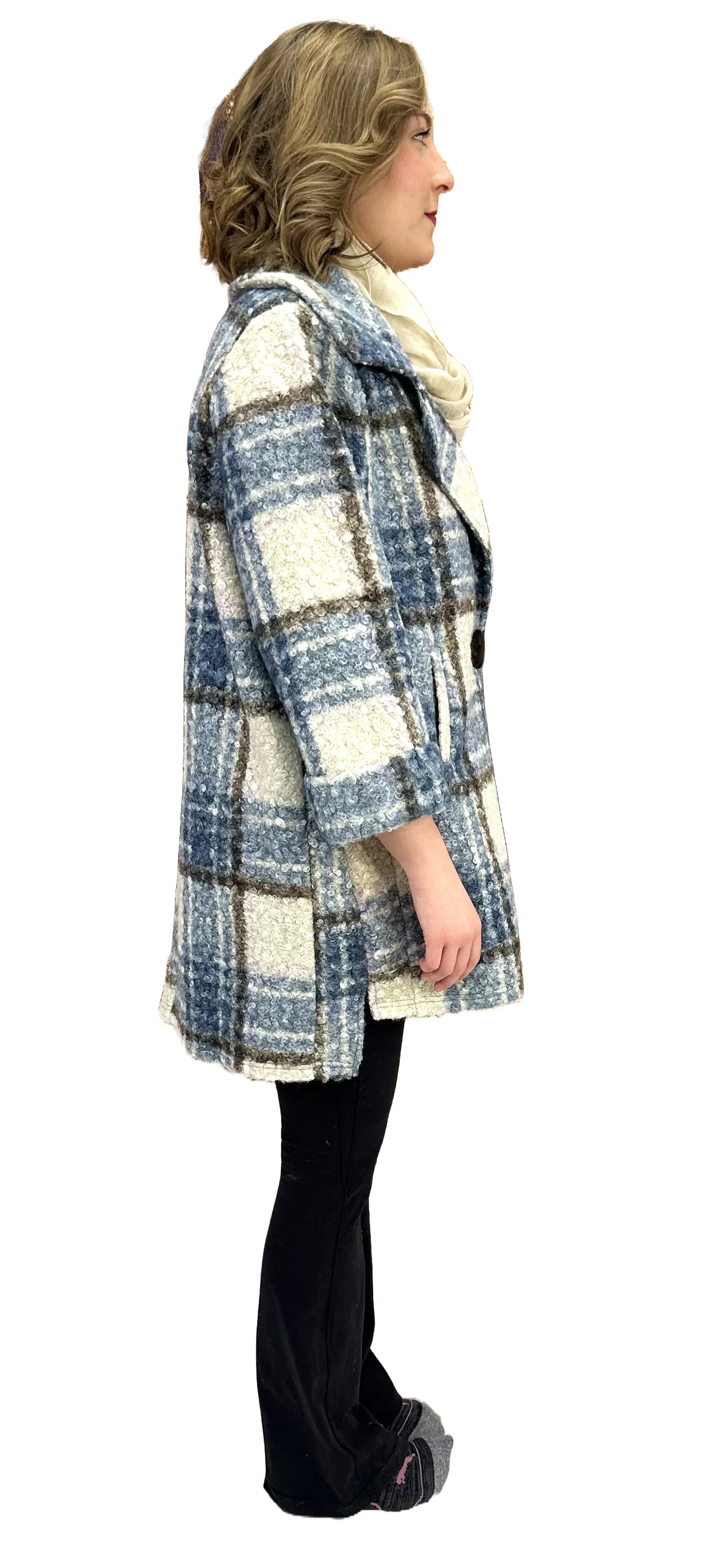 Simply Stylish Woven Plaid Coat