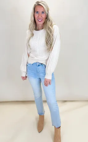 Soft Cable Knit Sweater Top