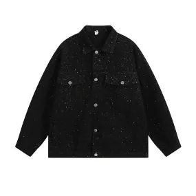 Stylish Speckled Denim Jacket