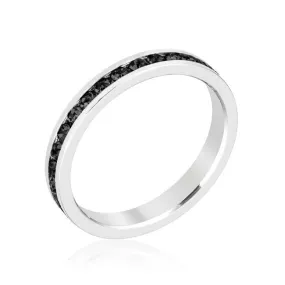 Stylish Stackables with Jet Black Crystal Ring