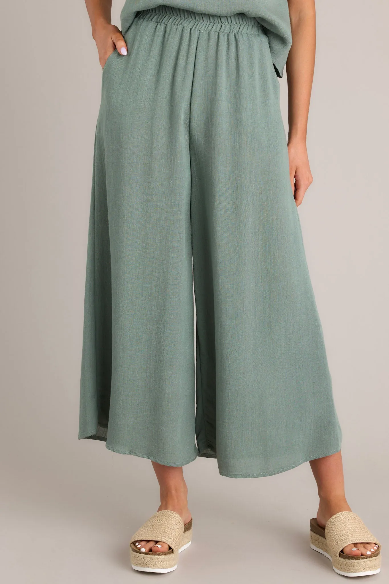 Timeless Threads Sage Green Cropped Pants