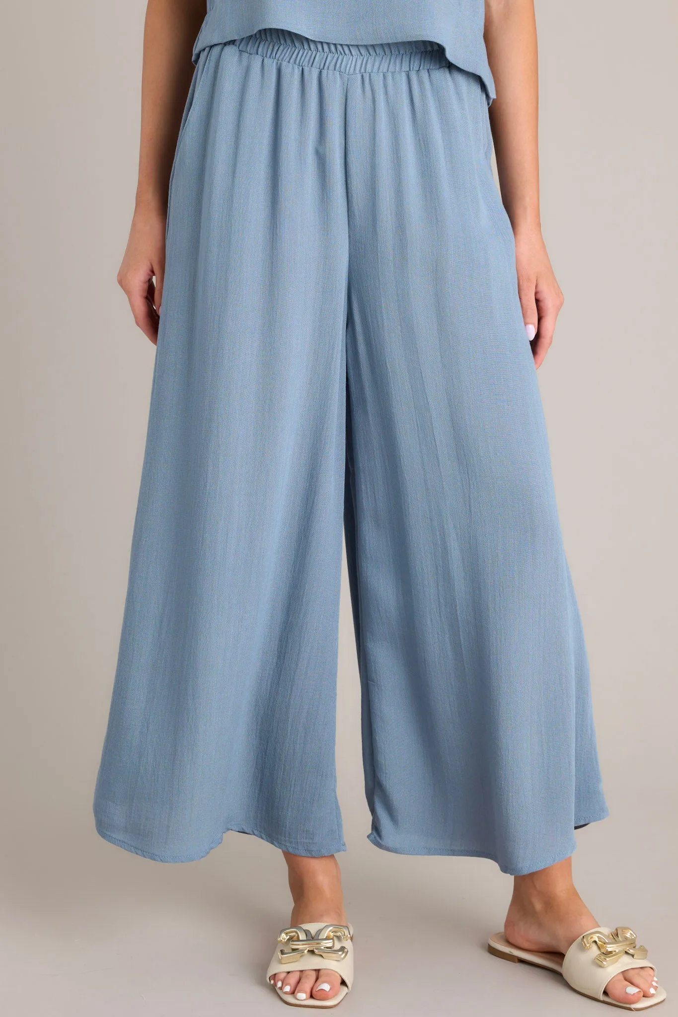 Timeless Threads Slate Blue Cropped Pants